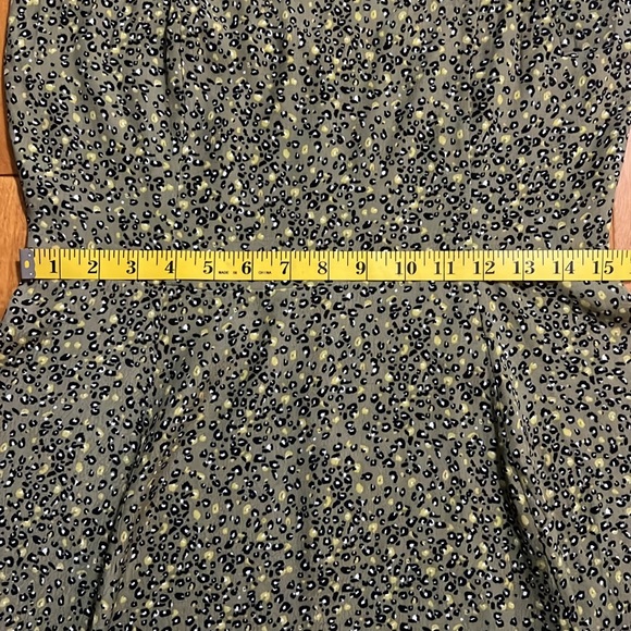 Calvin Klein Jeans Olive Green Leopard Print Mini Dress Size S Fairy Boho Casual - Picture 5 of 13
